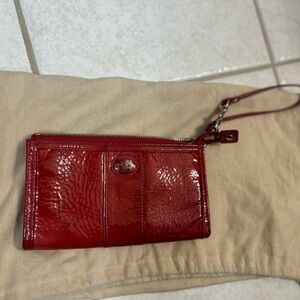 Vintage Coach Coin Purse Glossy Red
